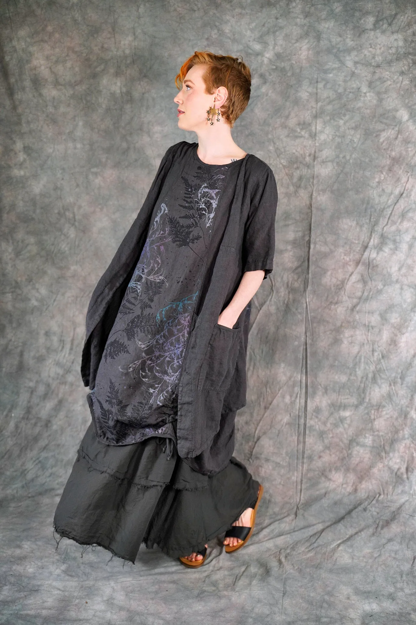 5306 Contrast Cardi Faded Iron-P