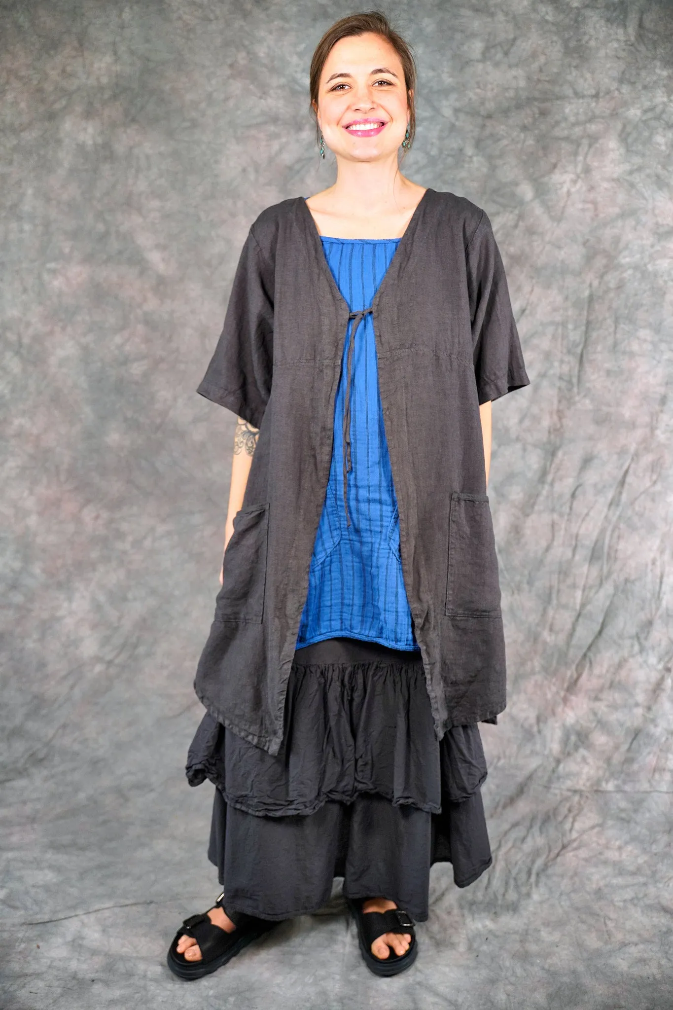 5306 Contrast Cardi Faded Iron-U