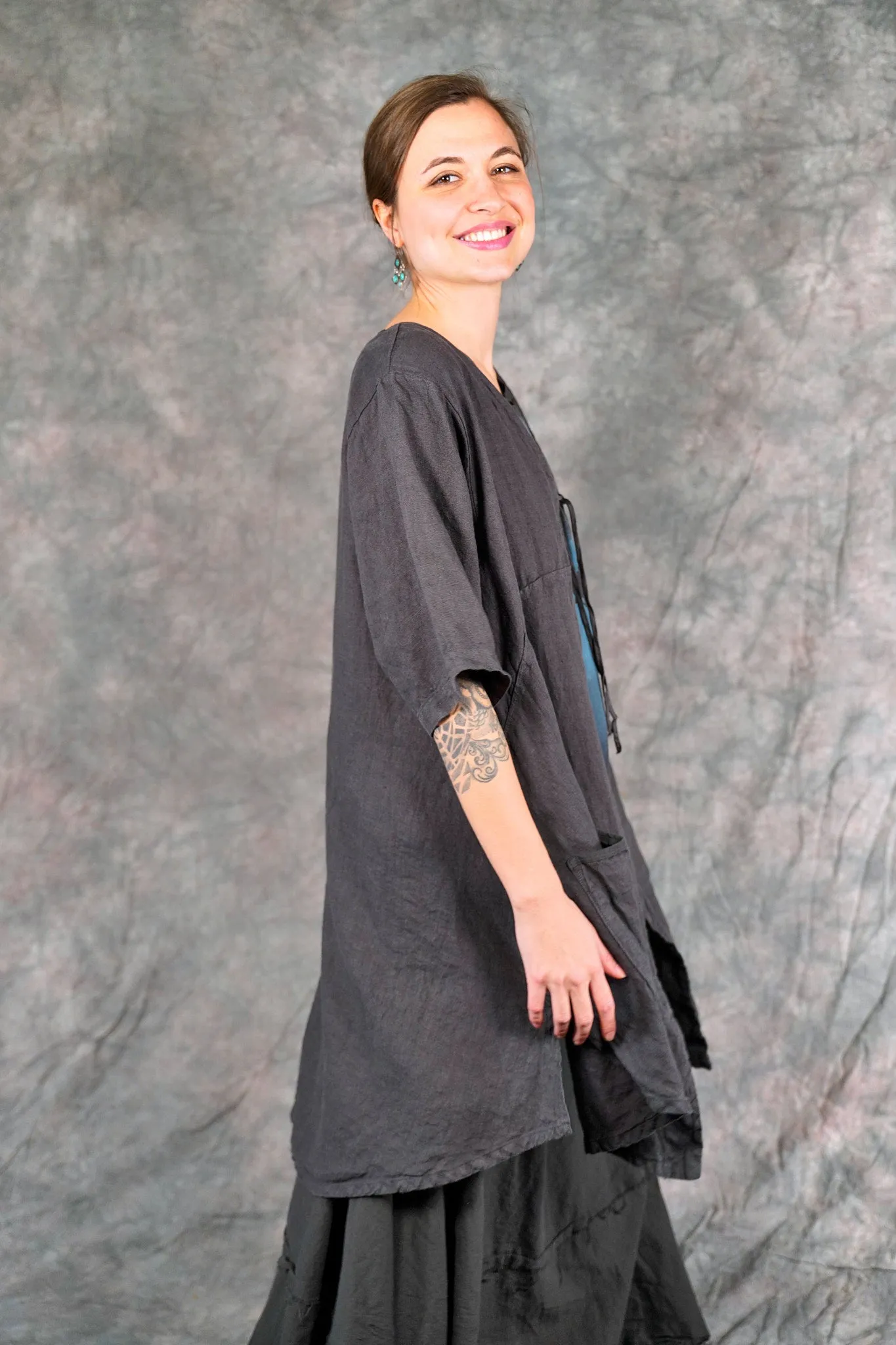 5306 Contrast Cardi Faded Iron-U