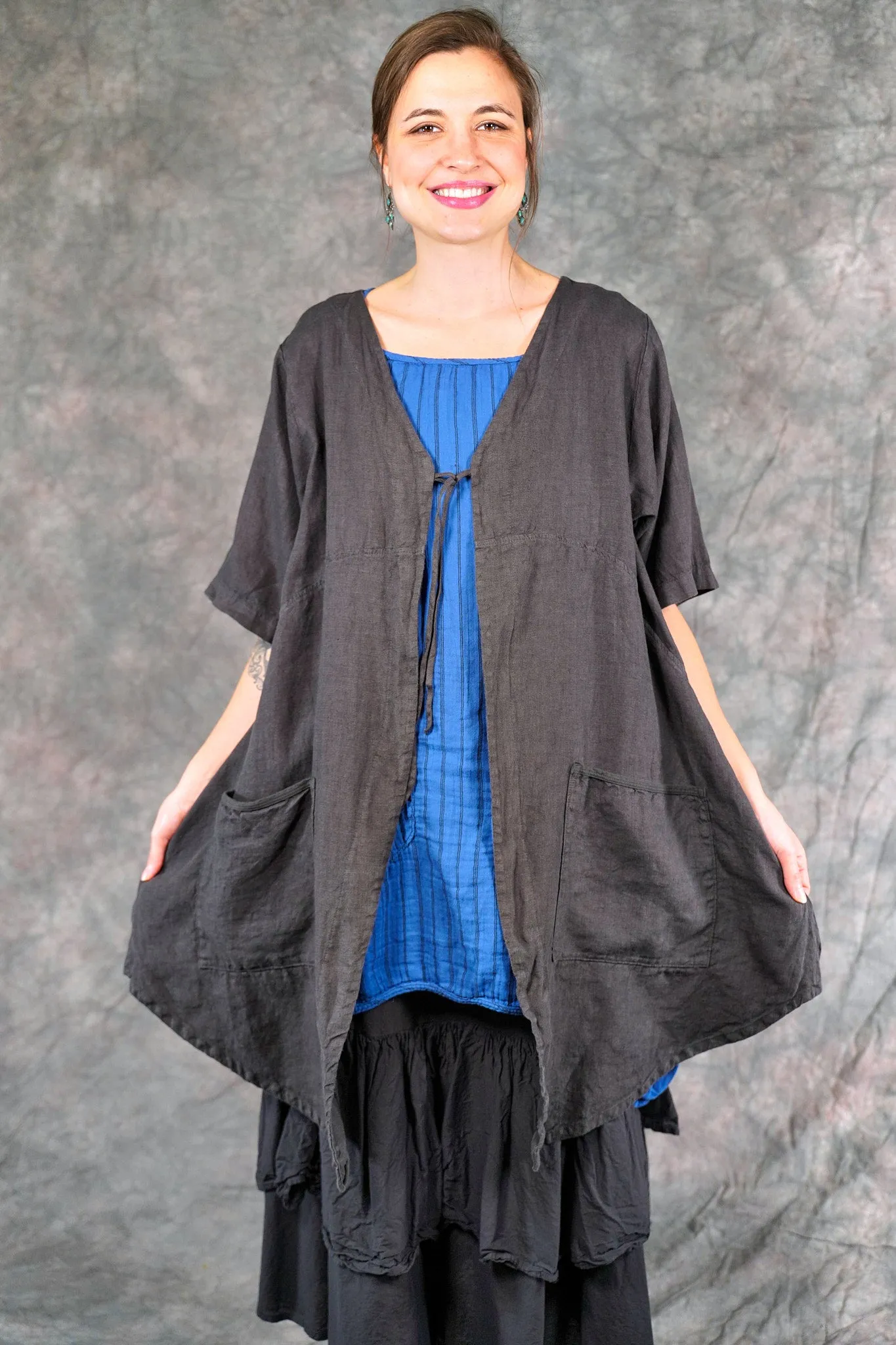 5306 Contrast Cardi Faded Iron-U
