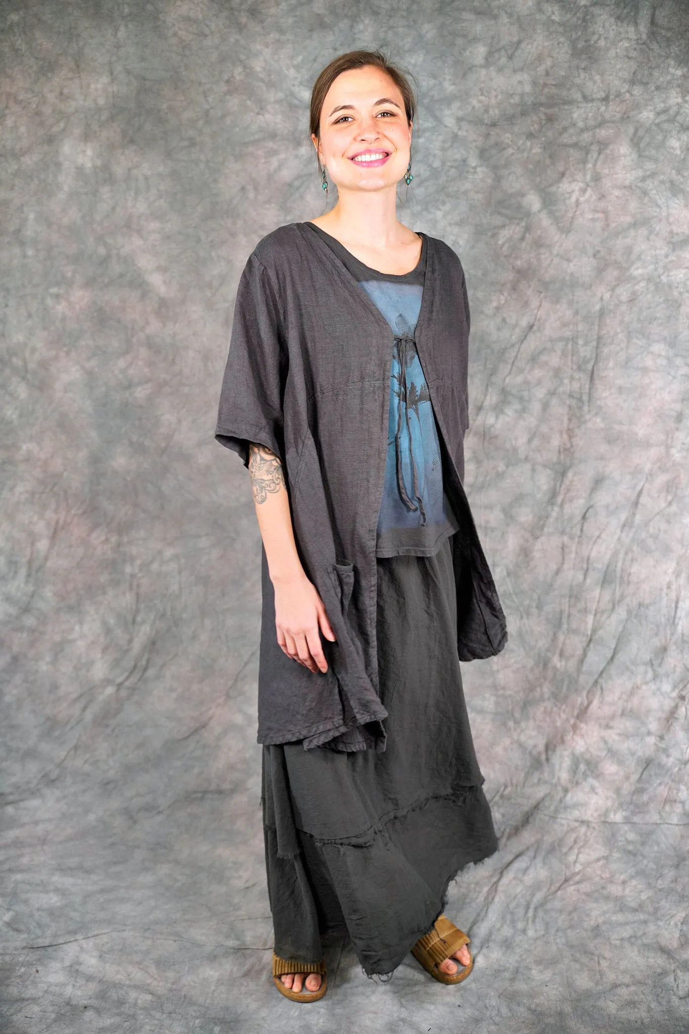 5306 Contrast Cardi Faded Iron-U