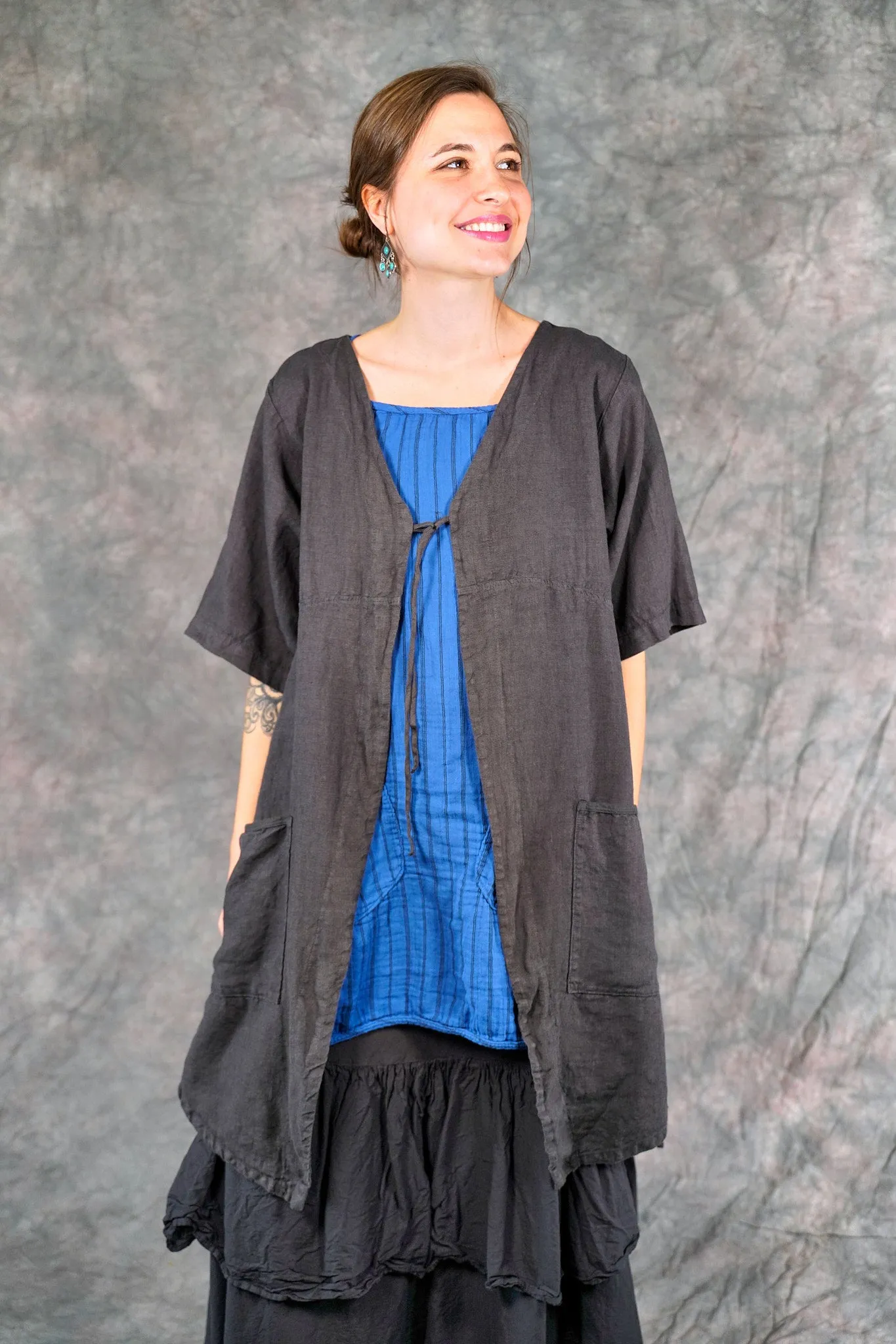5306 Contrast Cardi Faded Iron-U