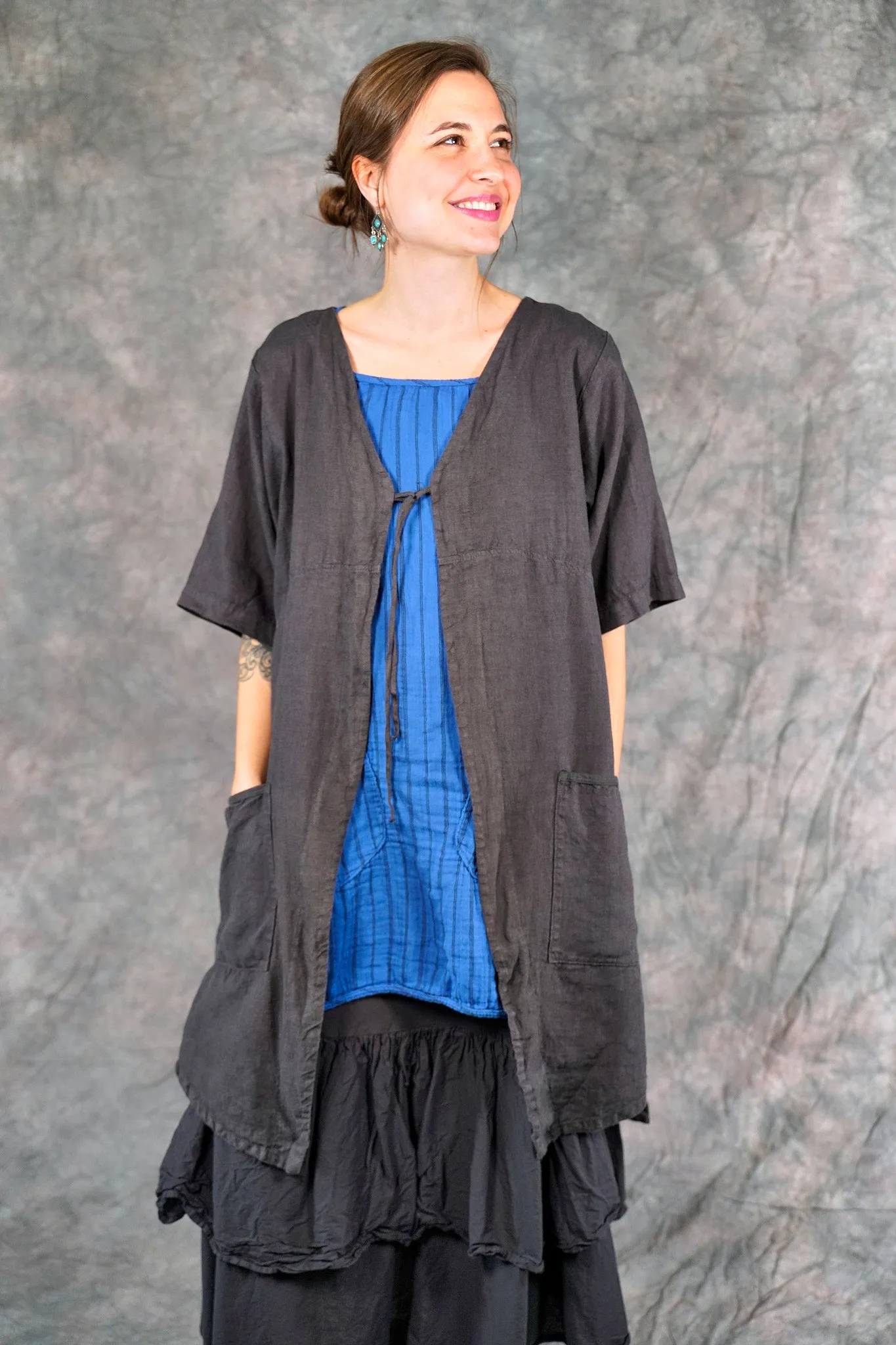 5306 Contrast Cardi Faded Iron-U