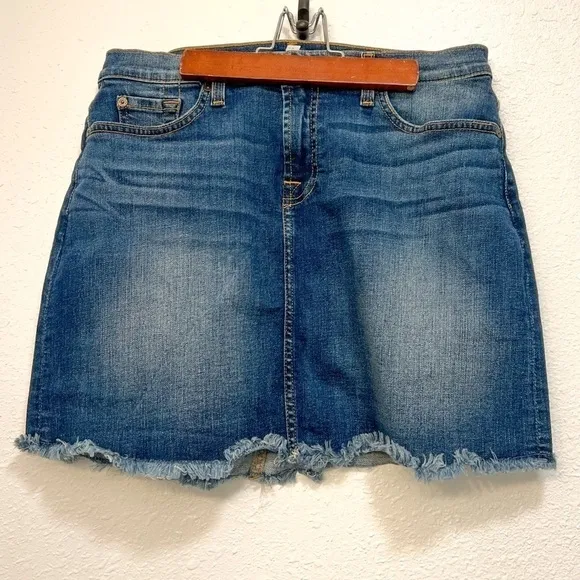 7 for all man kind denim skirt
