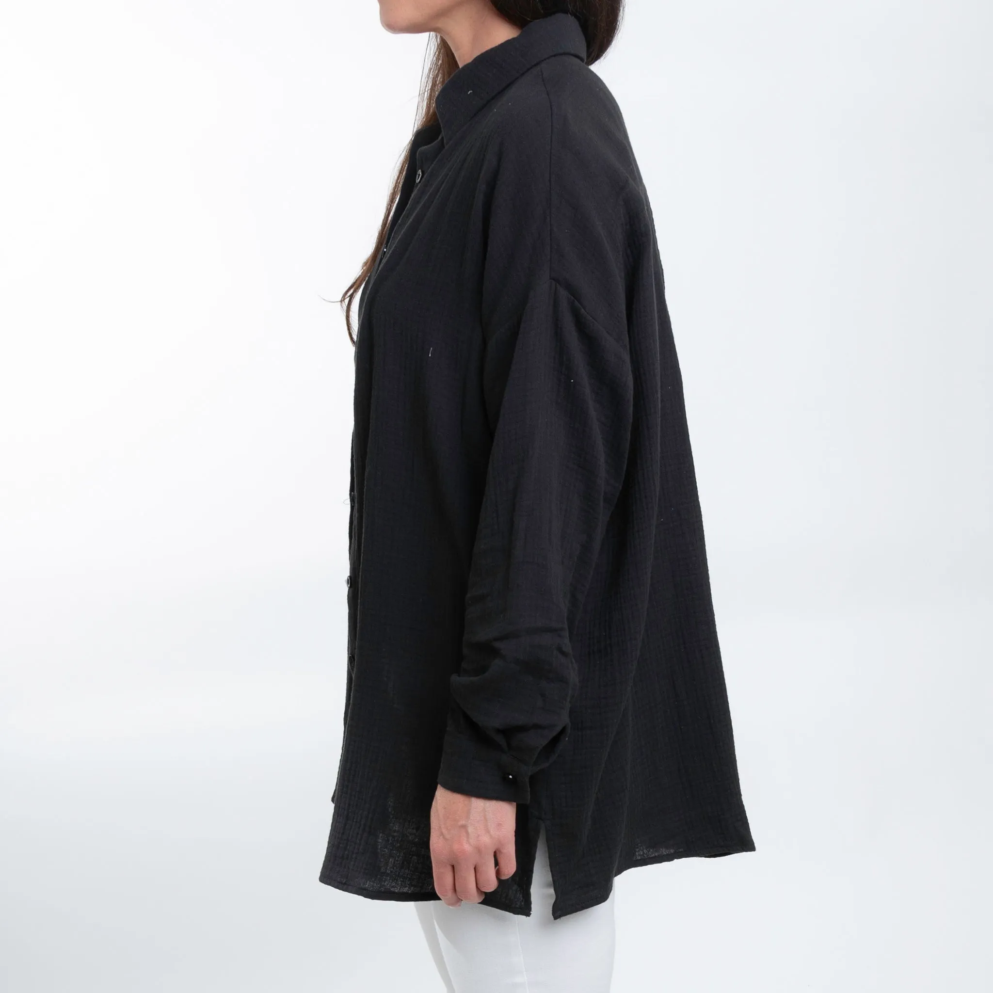 Aaliyah Gauze Button Up Top