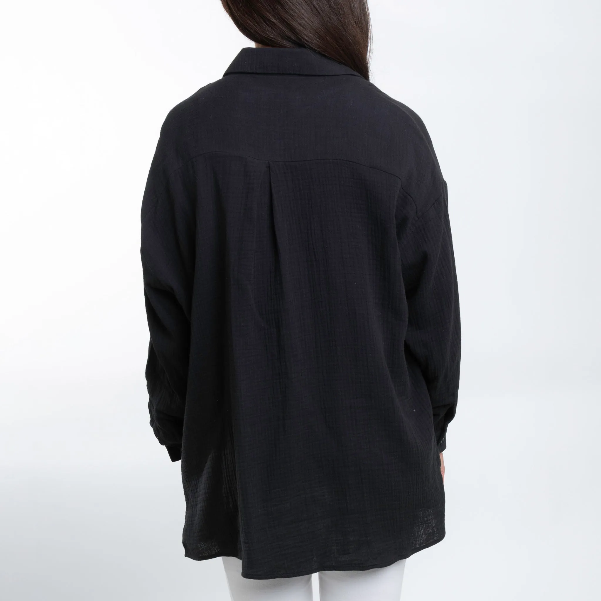 Aaliyah Gauze Button Up Top