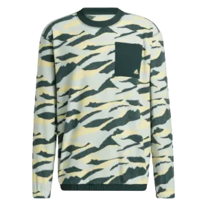 Adidas Texture-Print Crew Sweatshirt - Green