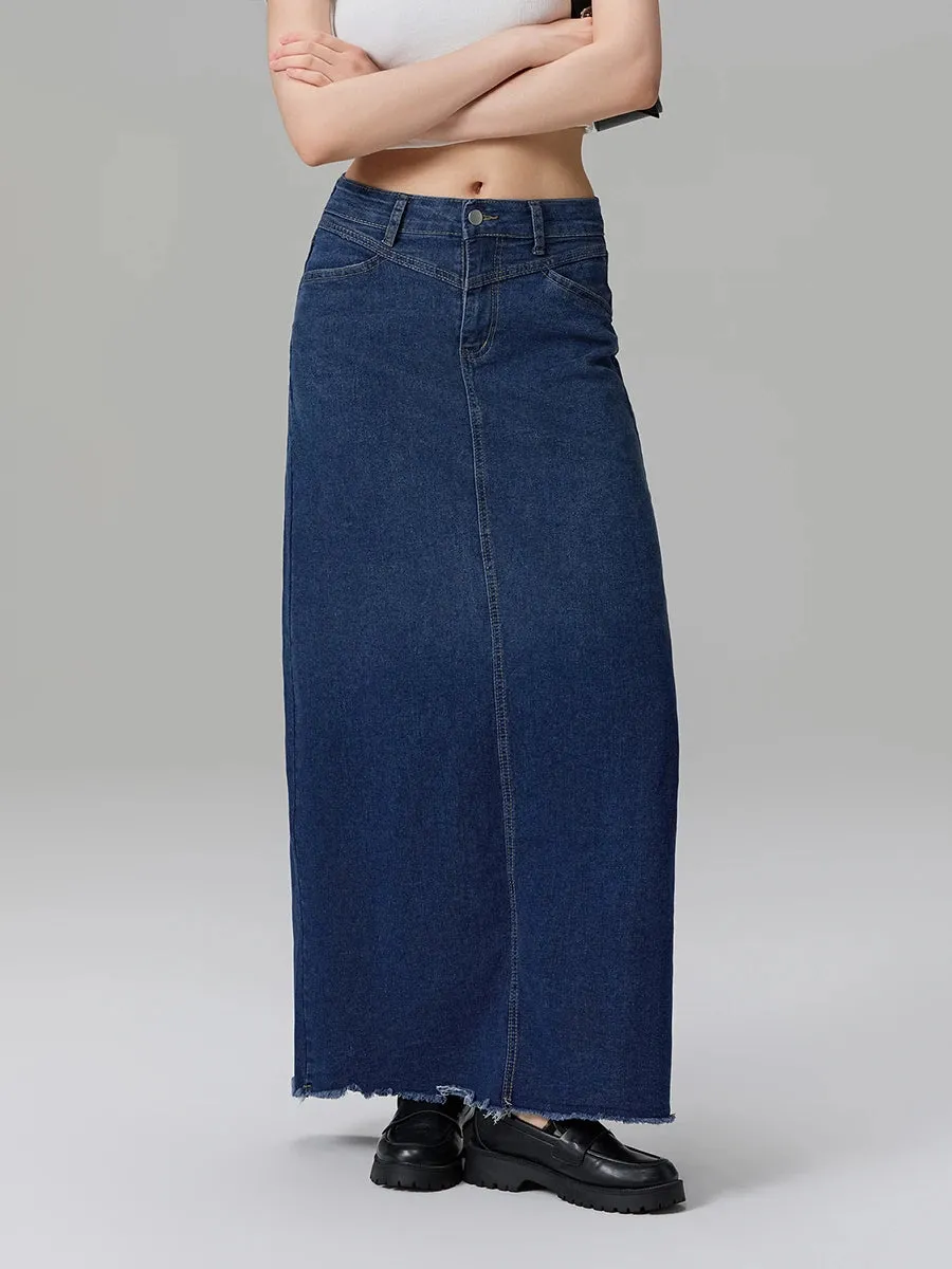 Adèle Mid Waist Denim Skirt