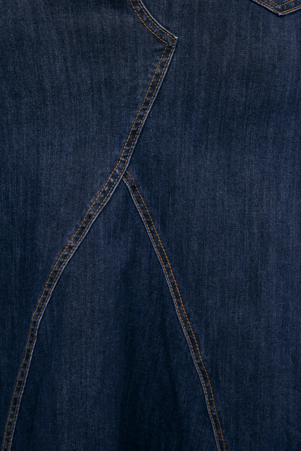 Adrift Denim Midi Skirt in Dark Wash