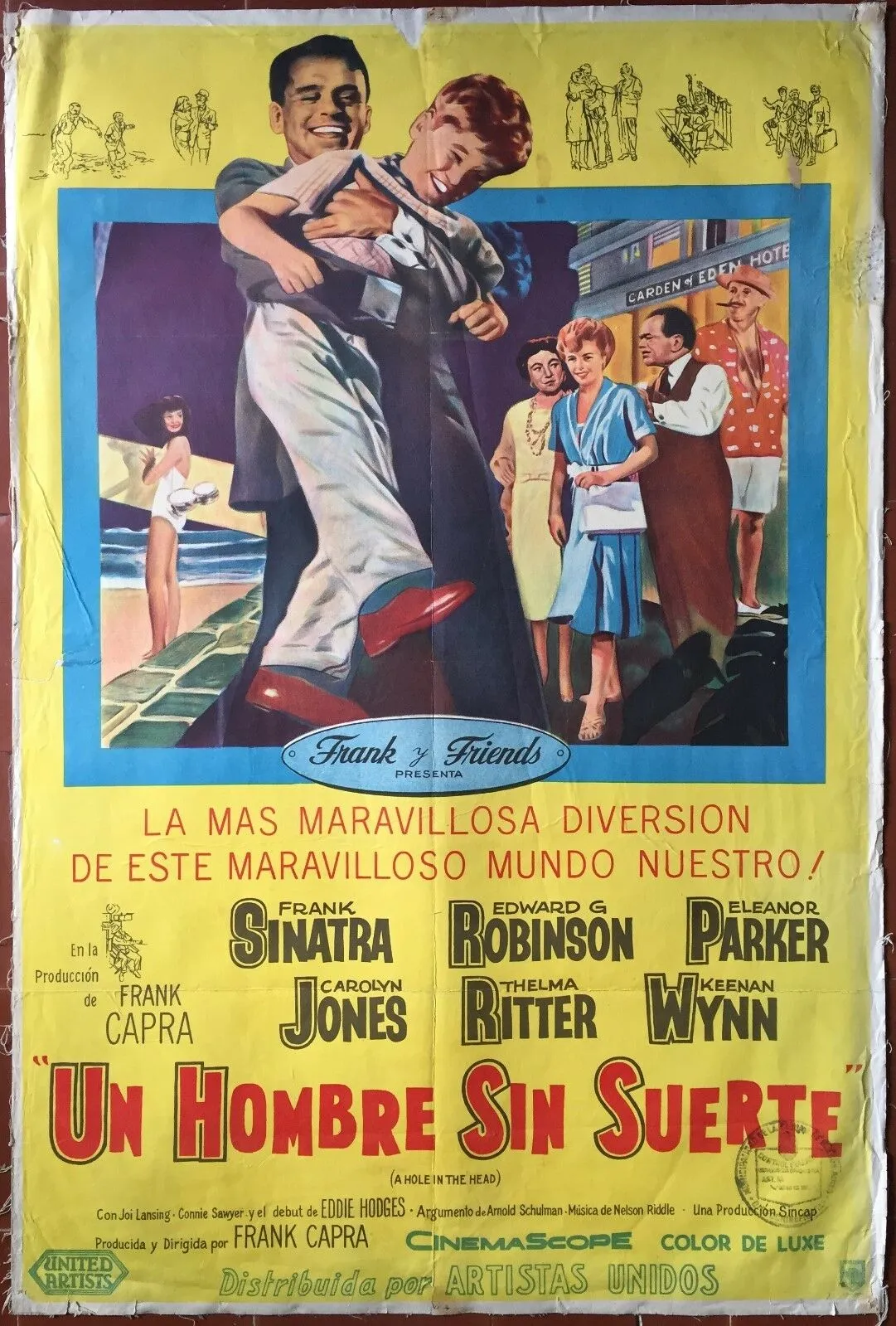 Affiche argentine UN TROU DANS LA TETE A Hole in the Head FRANK SINATRA Capra *