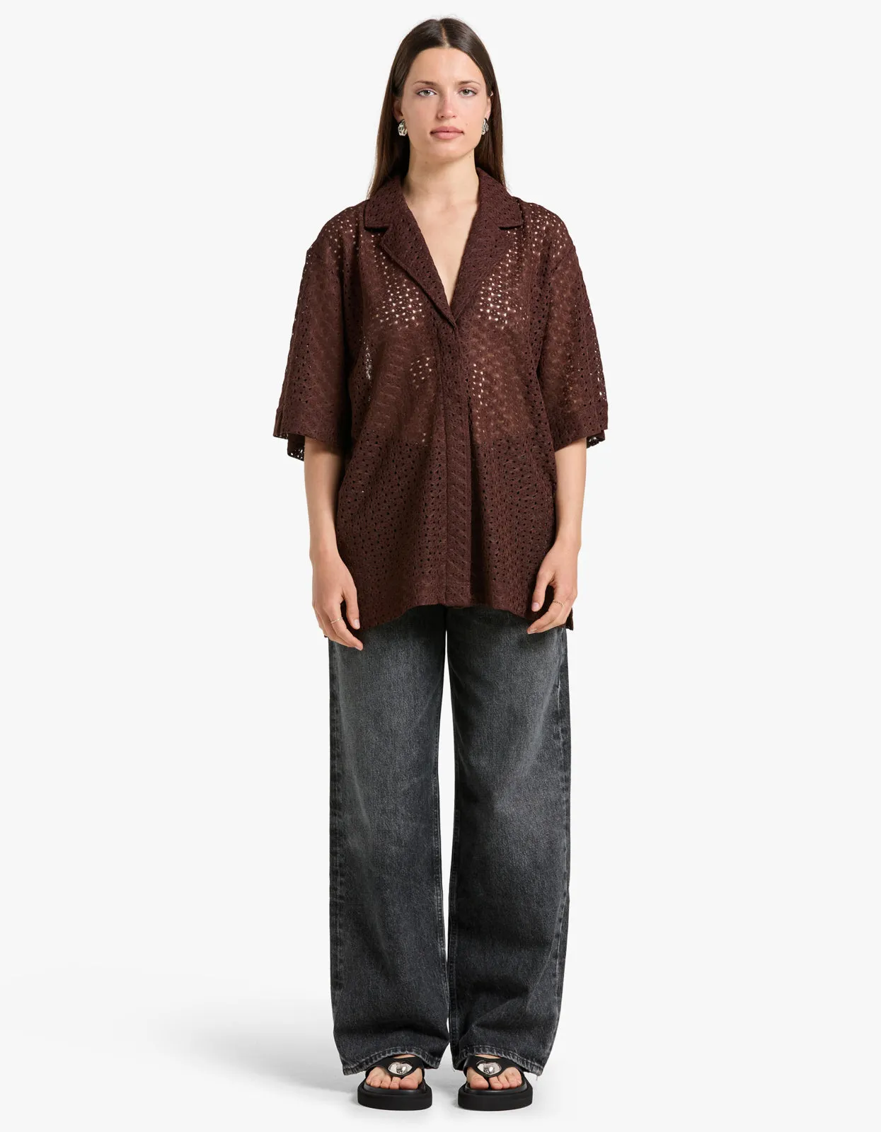 Agna Lace Shirt - Mocha