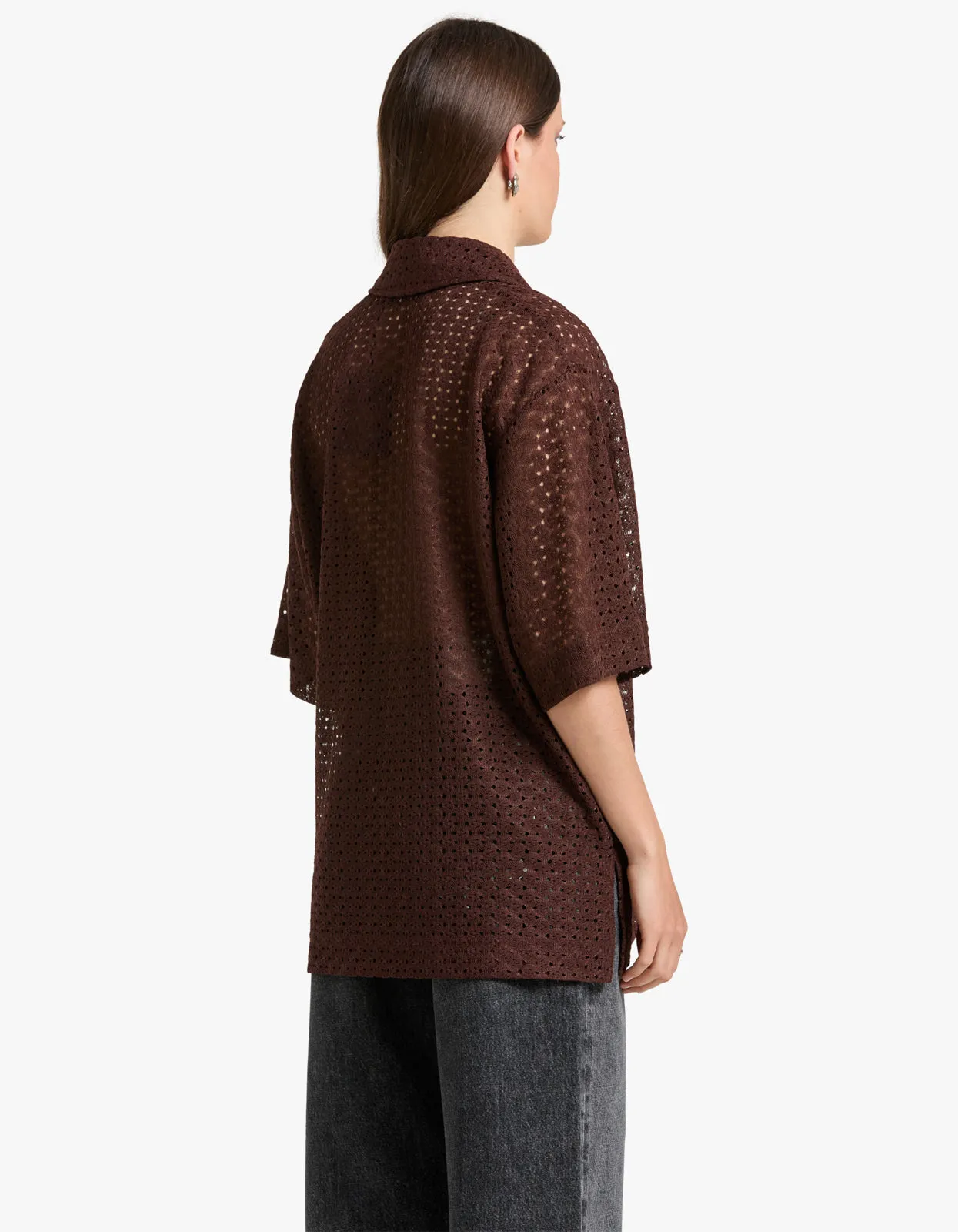 Agna Lace Shirt - Mocha