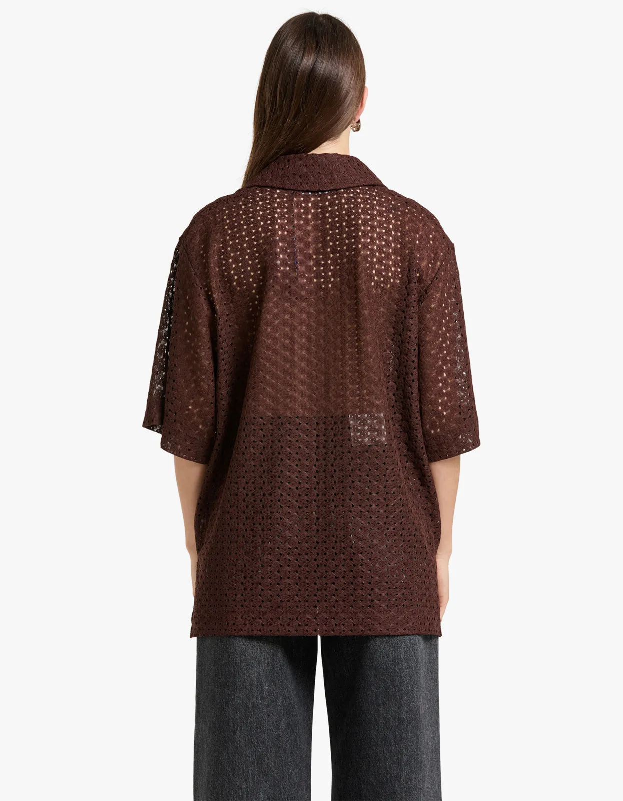Agna Lace Shirt - Mocha