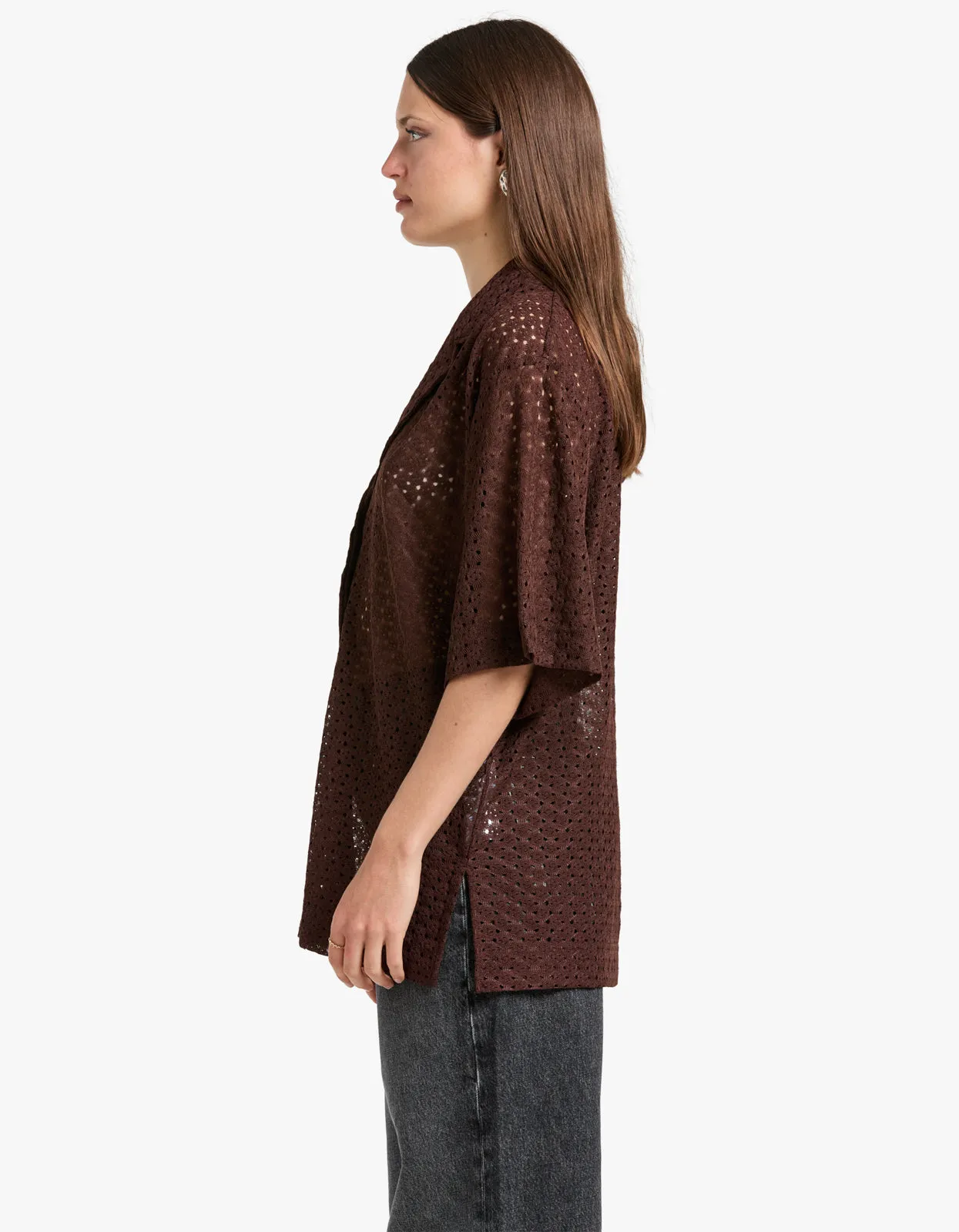 Agna Lace Shirt - Mocha