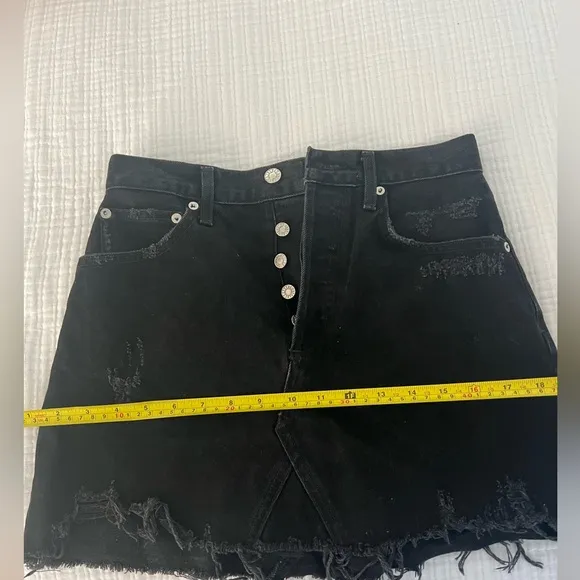 Agolde black denim jean skirt size 25