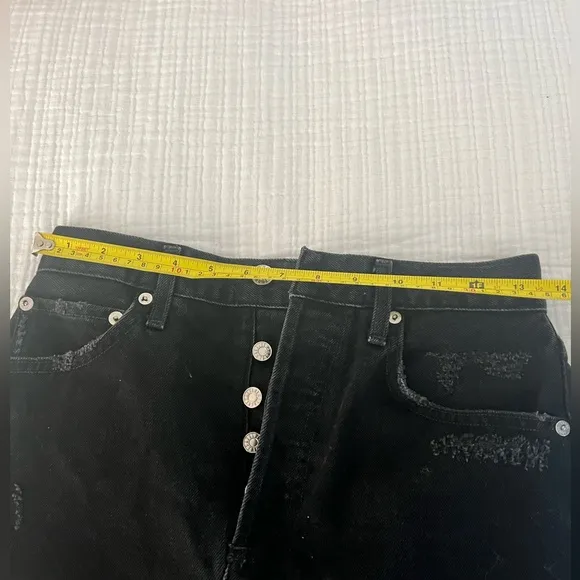 Agolde black denim jean skirt size 25