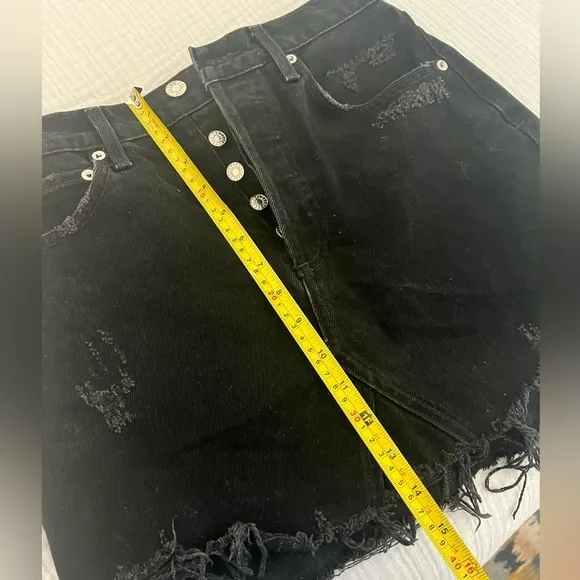 Agolde black denim jean skirt size 25