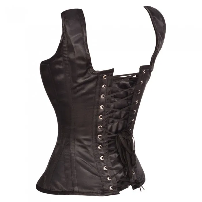 Aidan Satin Shoulder Straps Overbust Steel Boned Corset