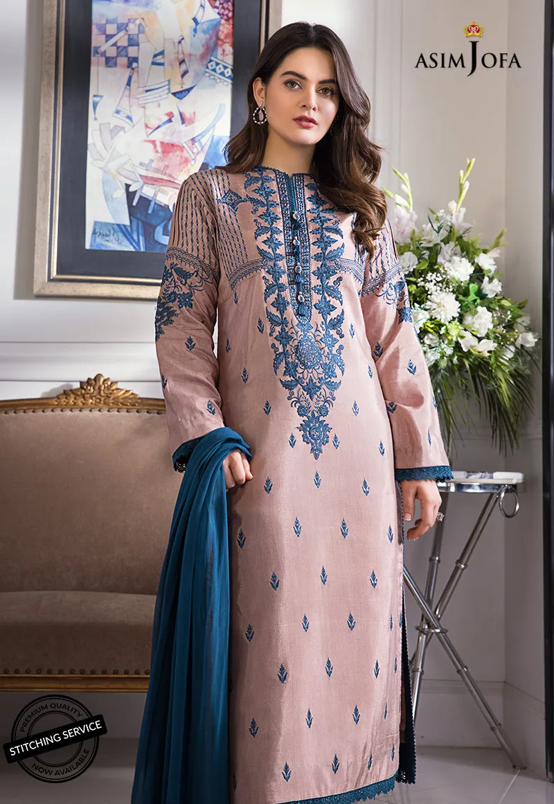 AJIM-16 Asim Jofa The Iqra & Minal Edit Winter Collection 2022 | Unstitched Embroidered Cotton Suits