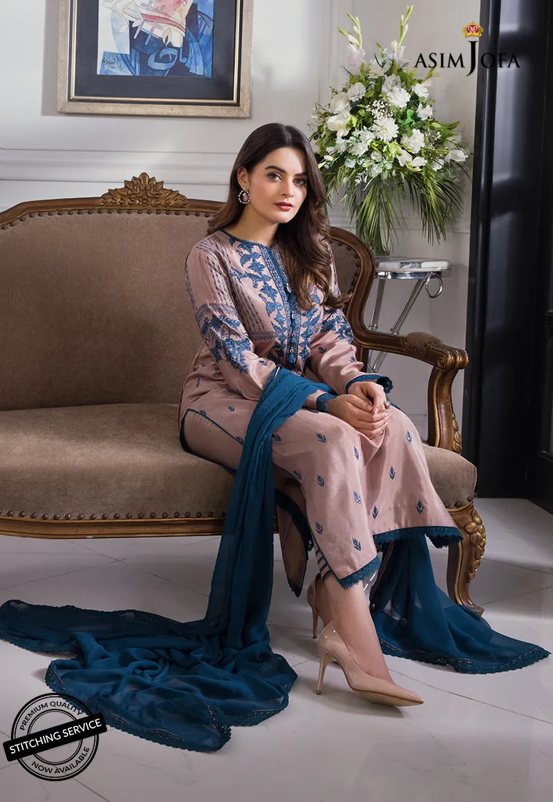 AJIM-16 Asim Jofa The Iqra & Minal Edit Winter Collection 2022 | Unstitched Embroidered Cotton Suits