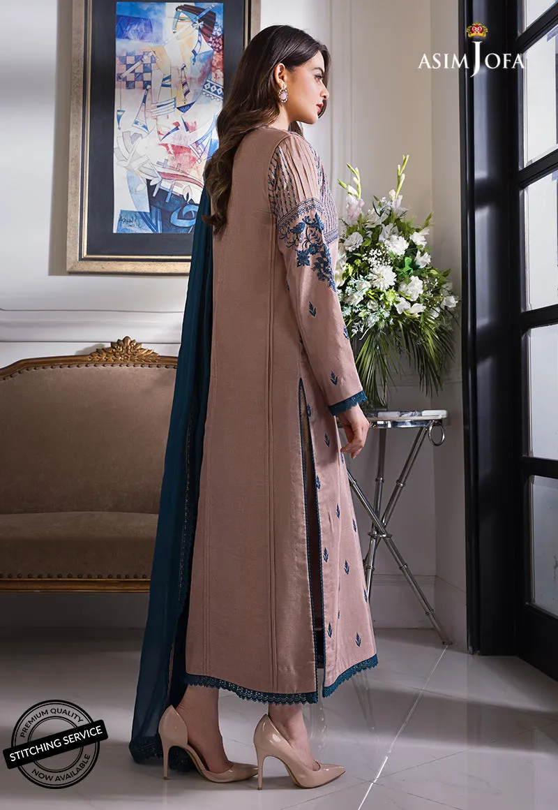 AJIM-16 Asim Jofa The Iqra & Minal Edit Winter Collection 2022 | Unstitched Embroidered Cotton Suits