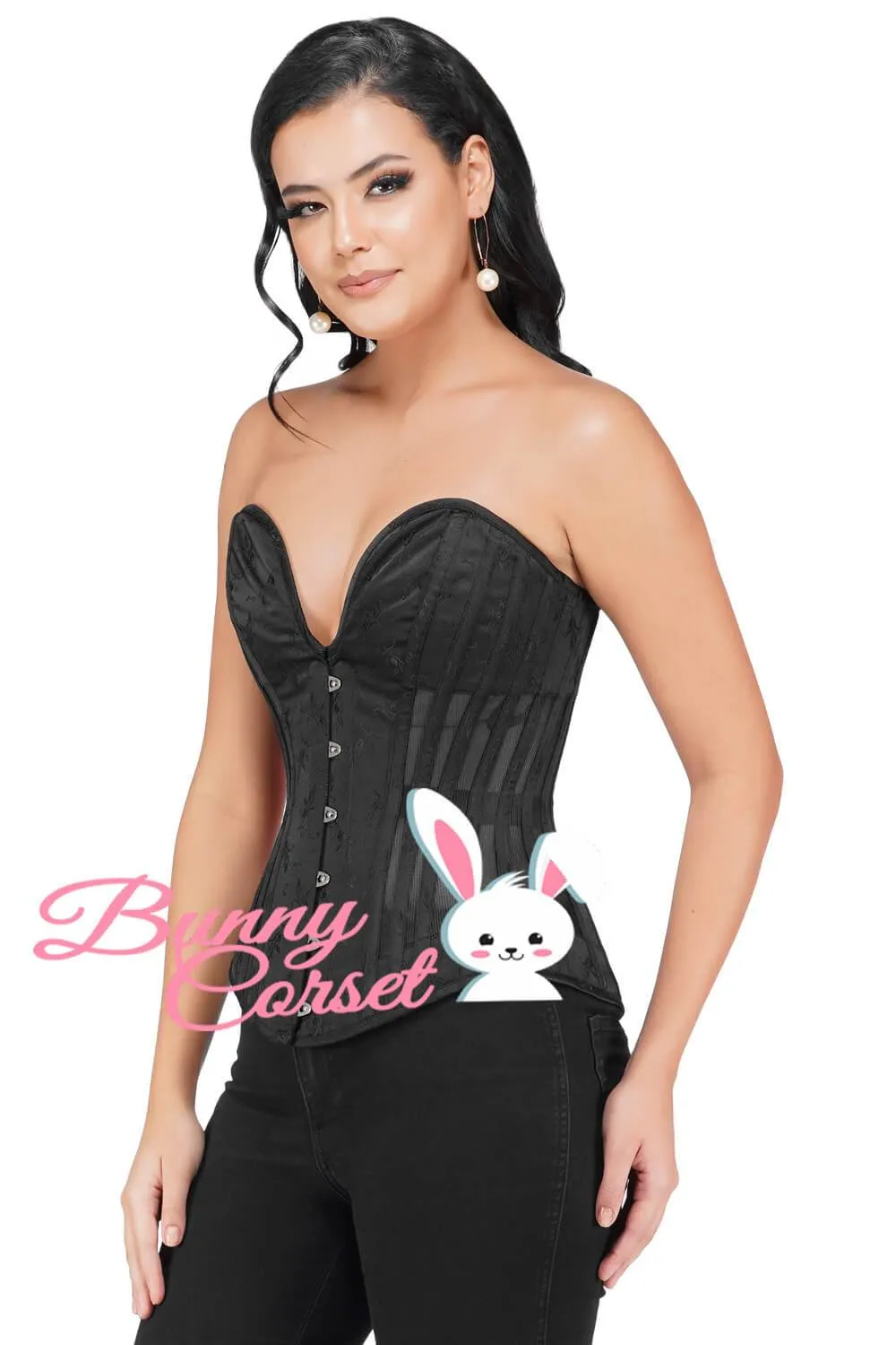 Alice Black Mesh Overbust Corset