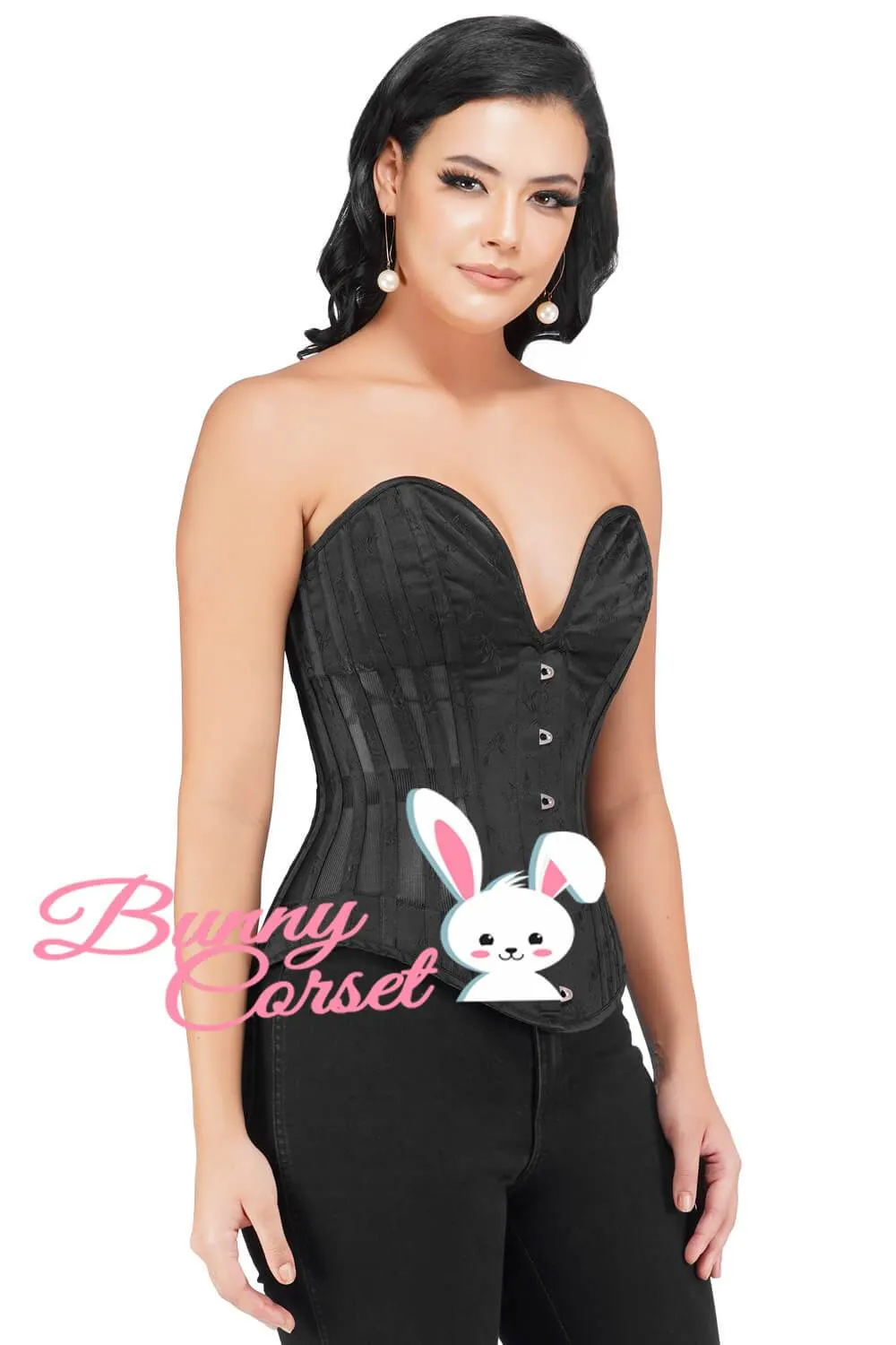 Alice Black Mesh Overbust Corset