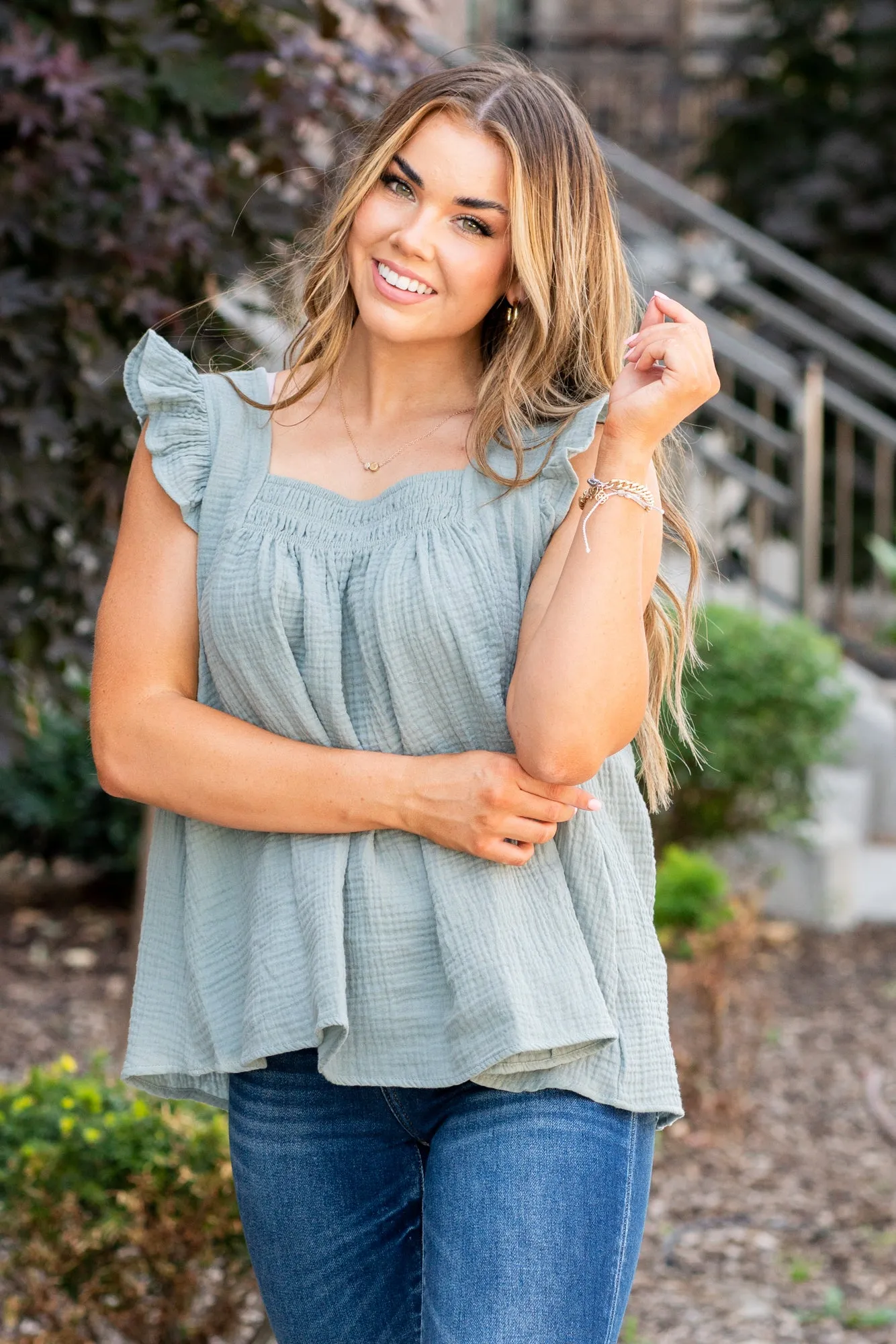 Alina Cotton Gauze Smock Top