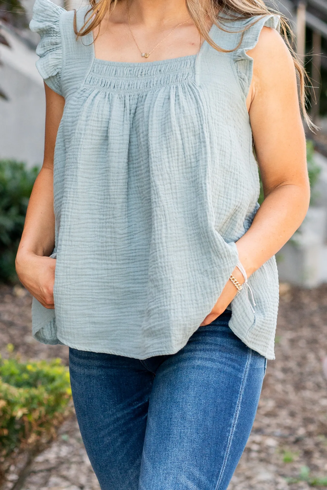 Alina Cotton Gauze Smock Top