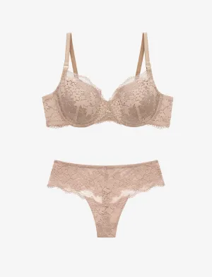 All Day Lace T-Shirt Bra   Thong Set