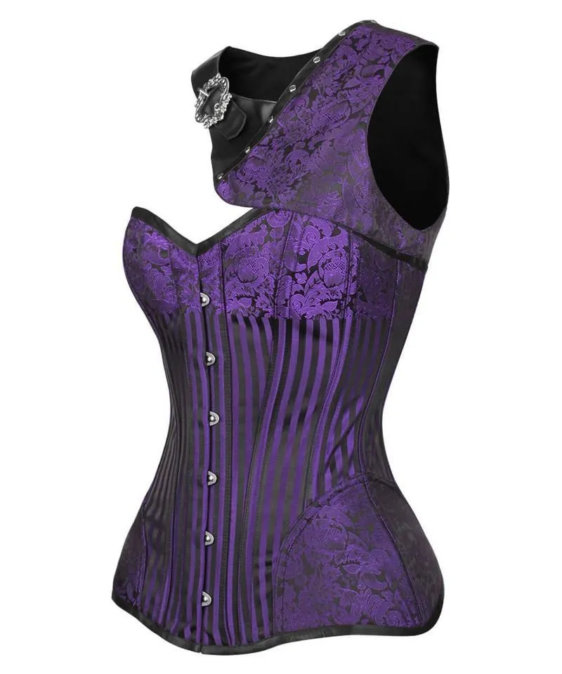 Alyona Purple Brocade Gothic Corset with Bolero