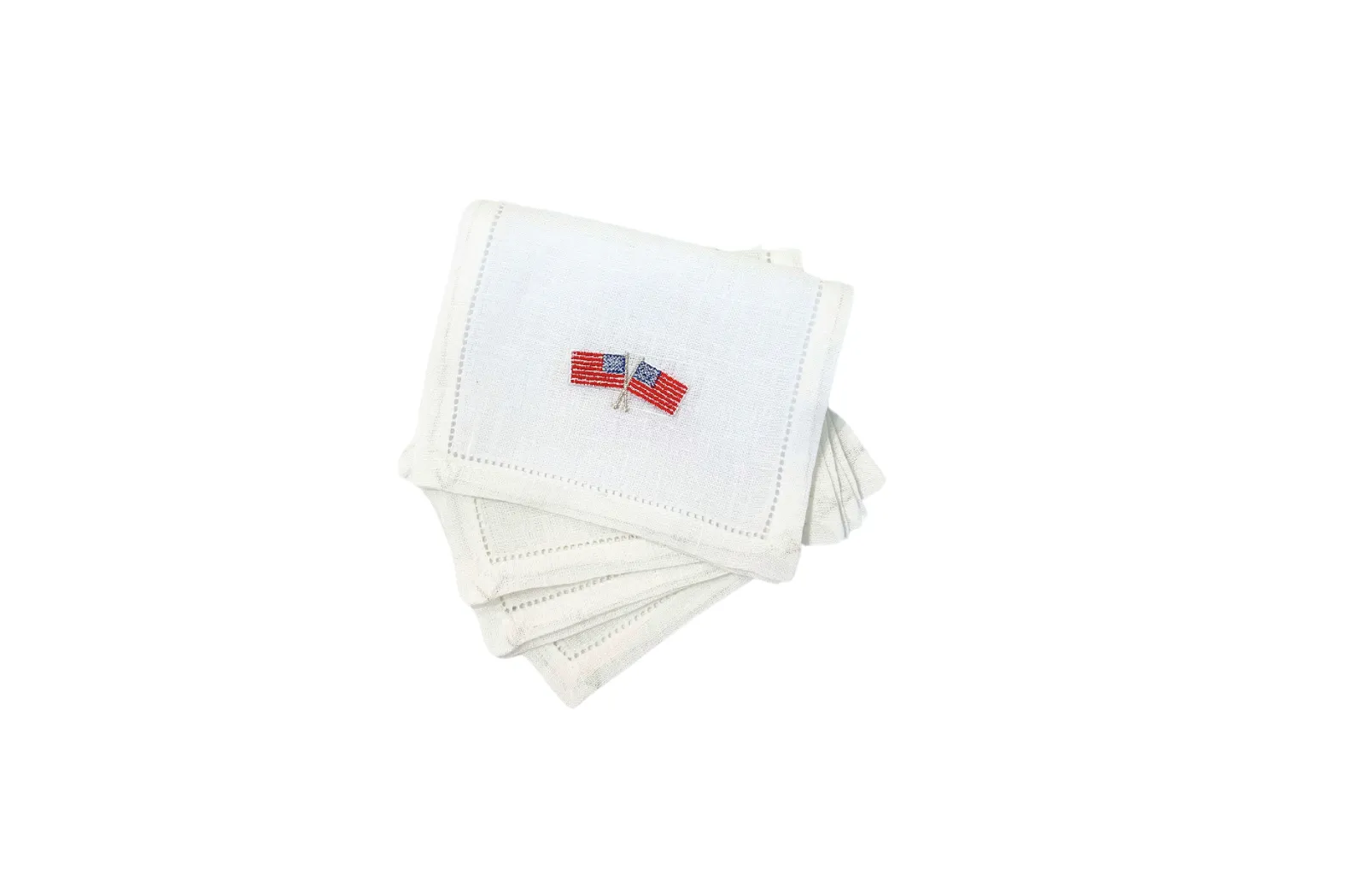 American Flag Cocktail Napkins, Set of Four