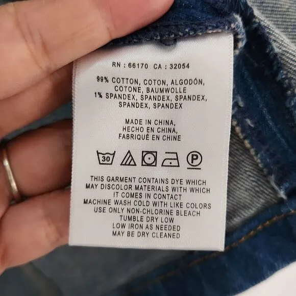 ANTHROPOLOGIE PILCRO Button Front Knee Length Denim Skirt size 14