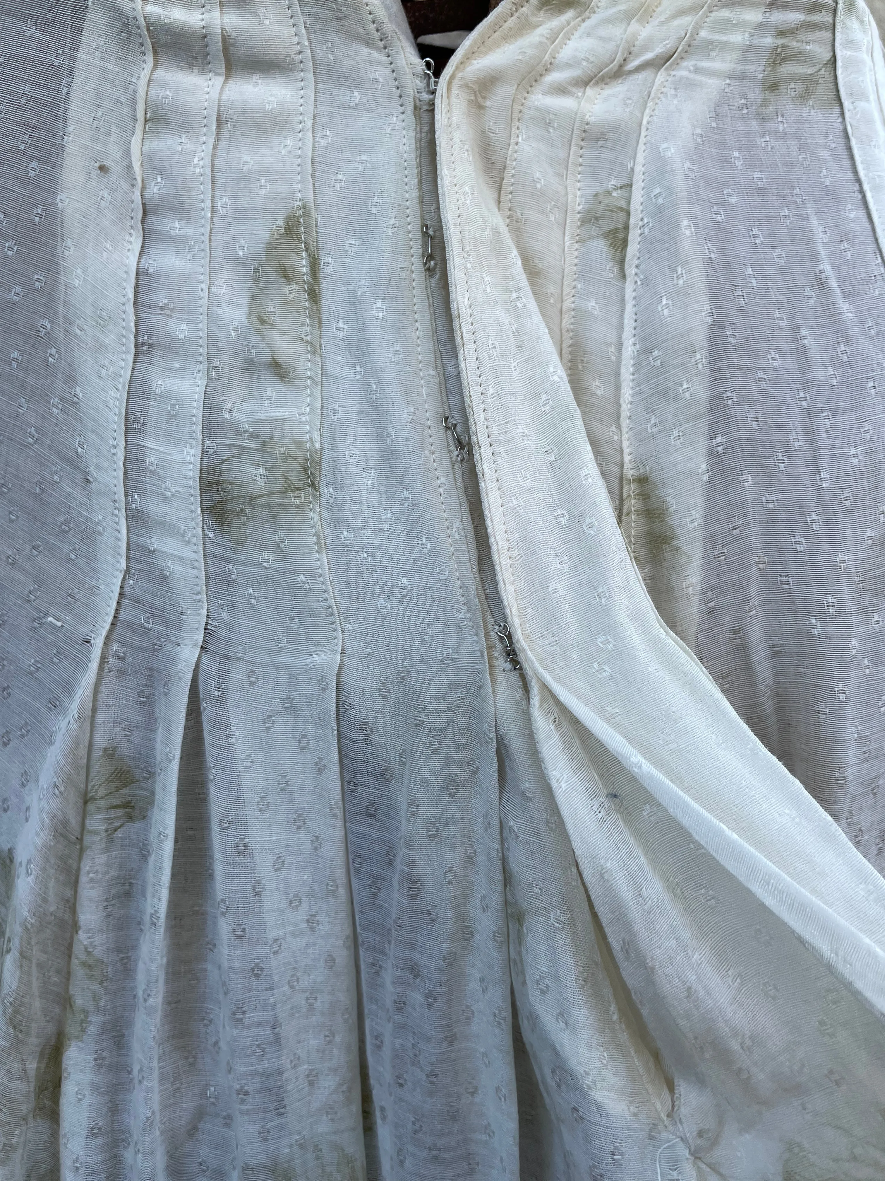 Antique Edwaridan Watercolor Floral Fine Cotton Skirt