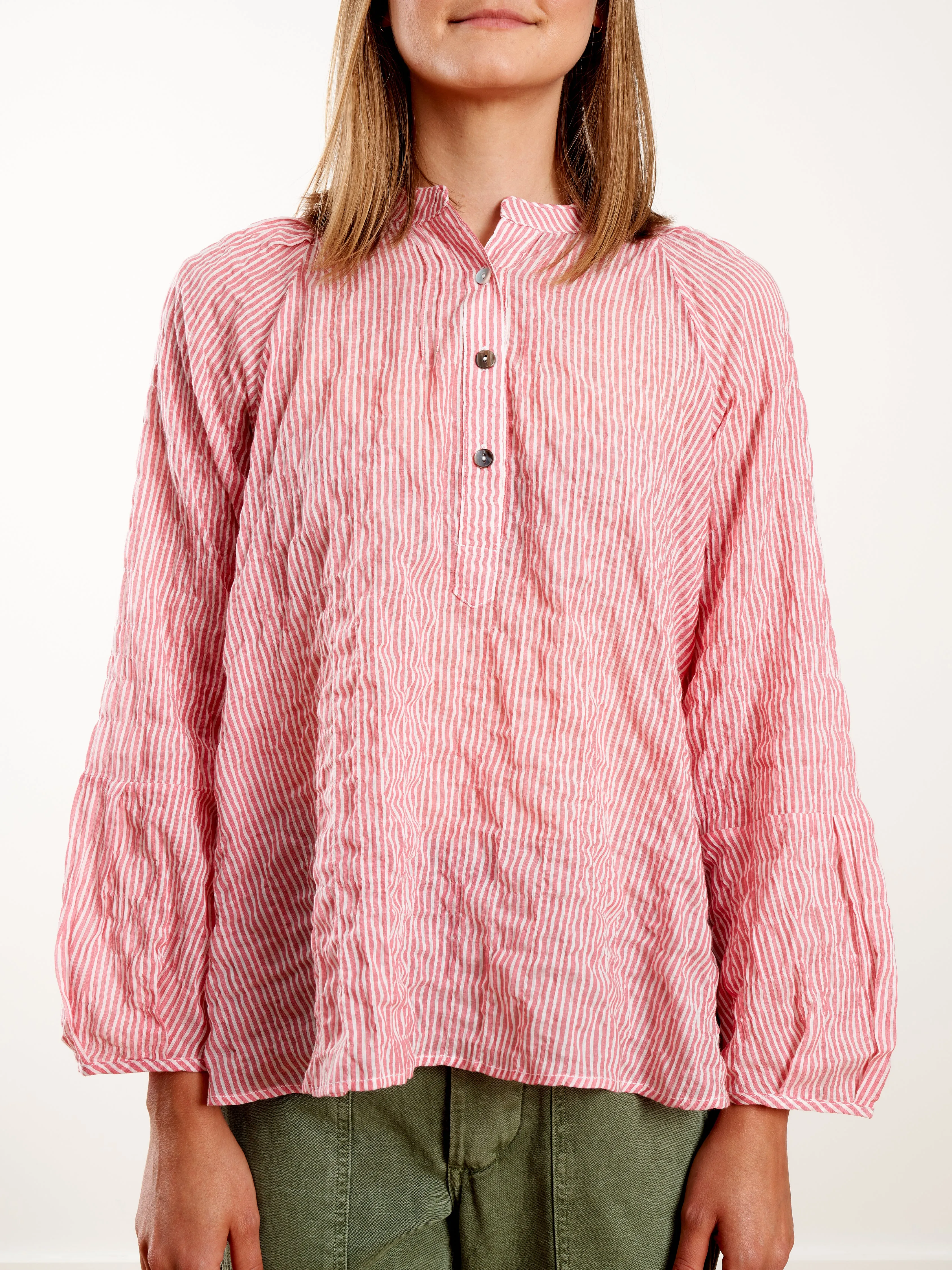 atlin blouse - red stripe