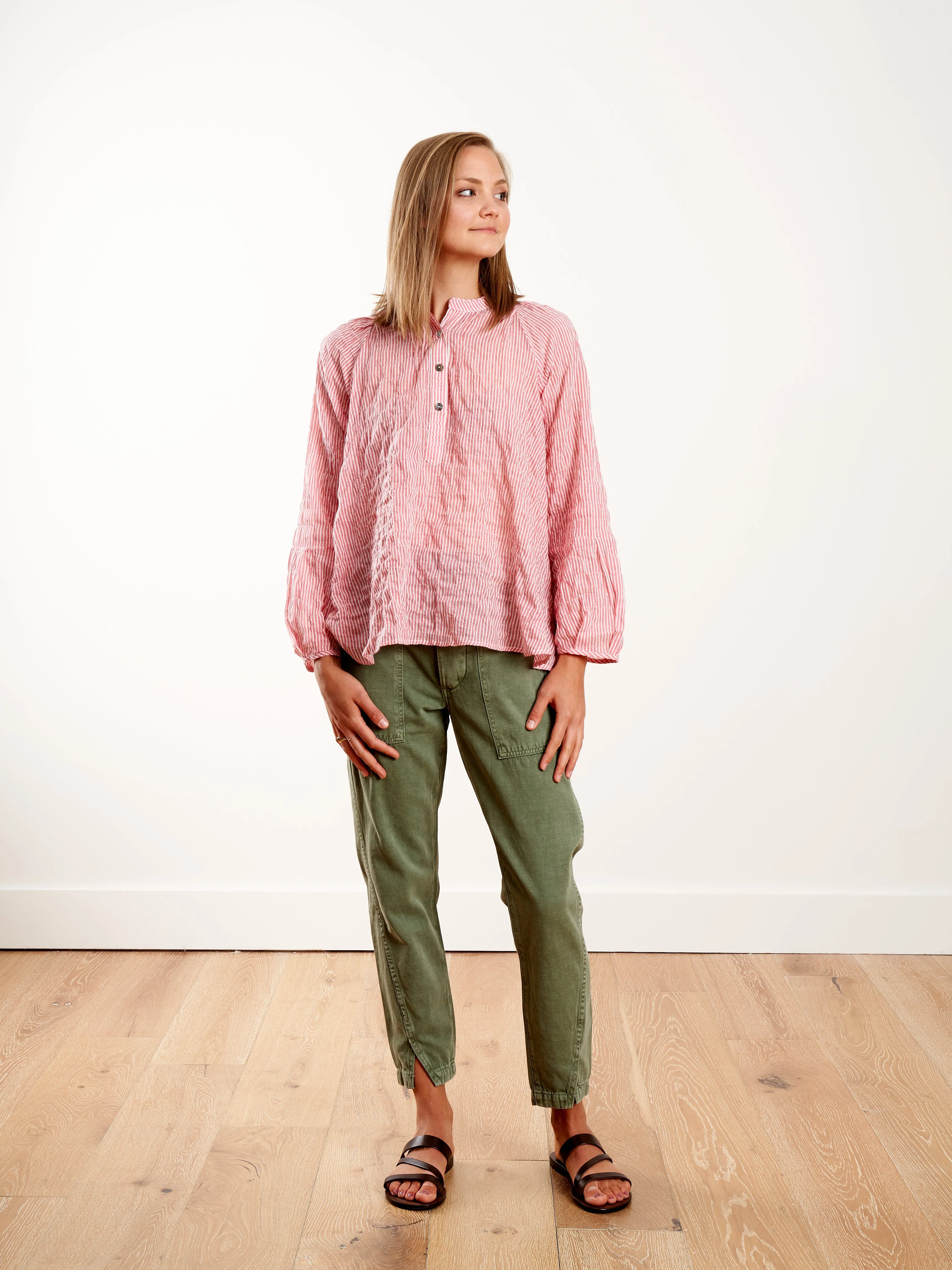 atlin blouse - red stripe
