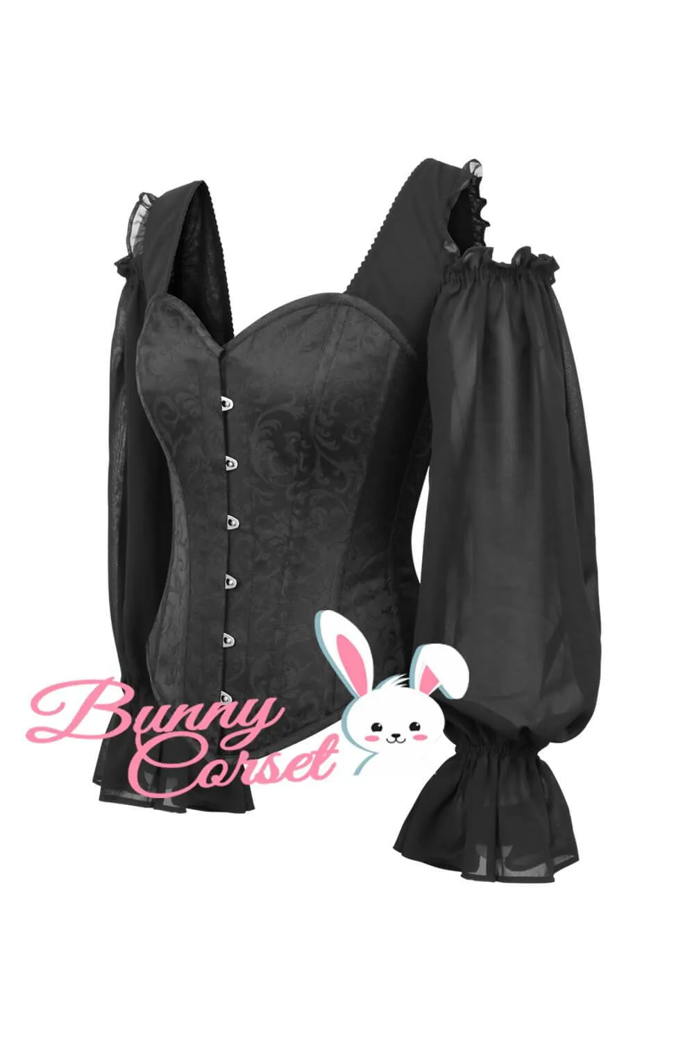 Aubrey Black Corset With Sleeves