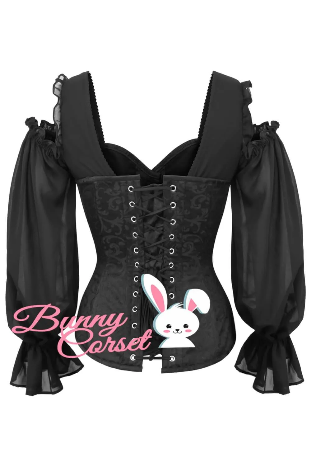 Aubrey Black Corset With Sleeves