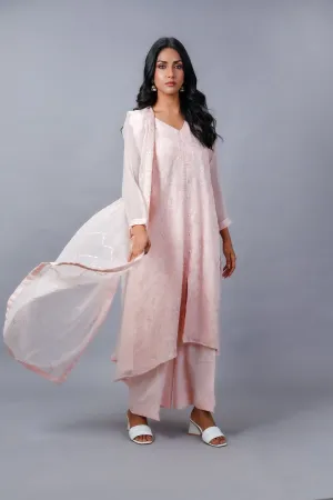 Baby pink chiffon hand-embellished 3-Piece Stitched