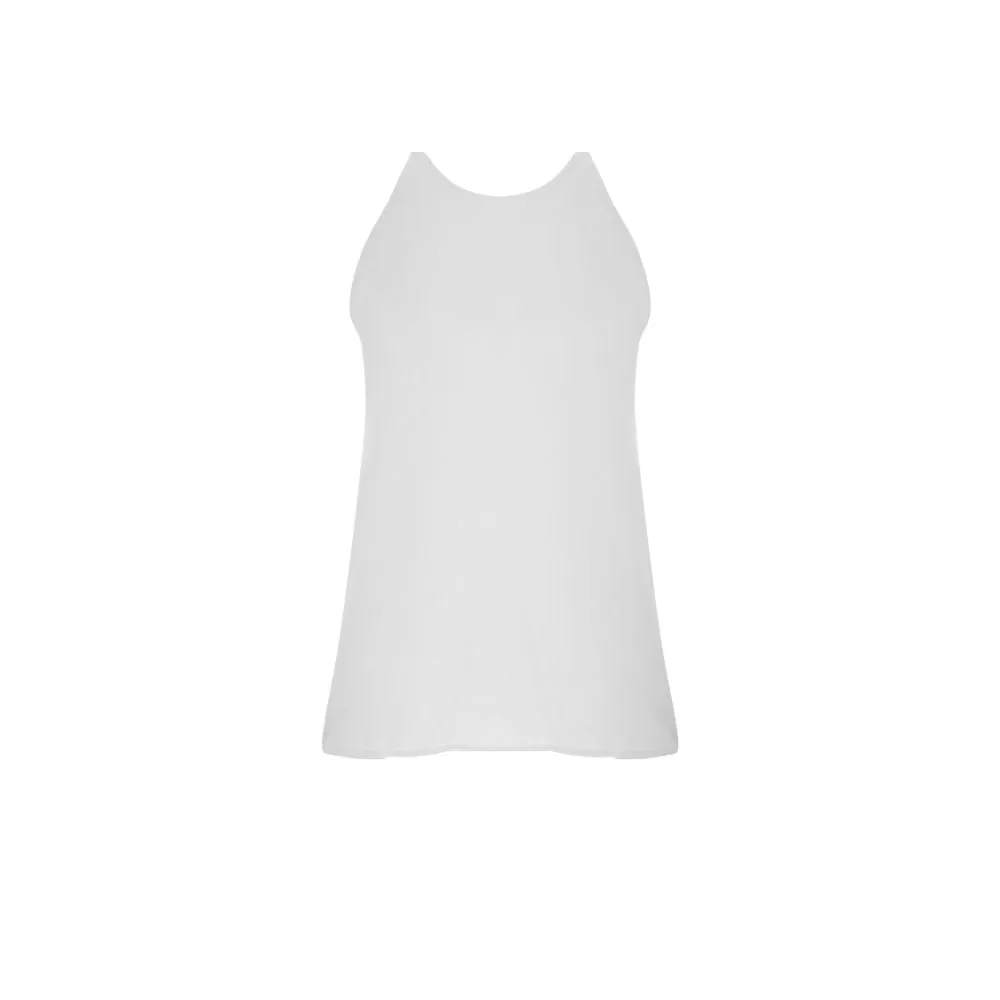 Back Low-Cut Linen Blouse