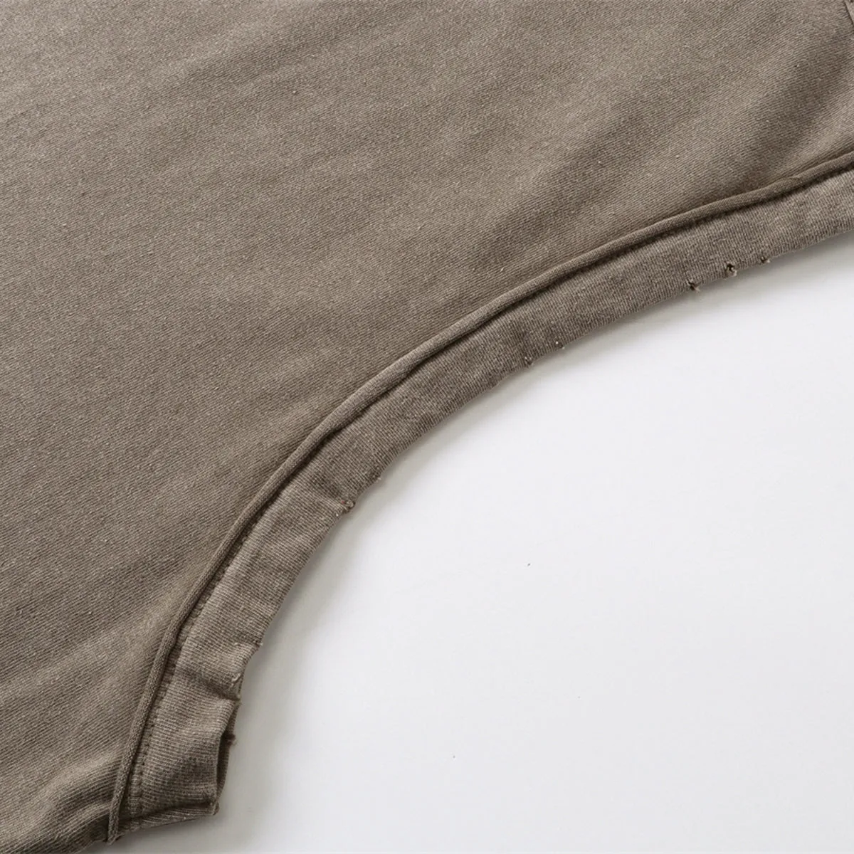 Back Seam Distressed Sleeveless T Shirt 275gsm