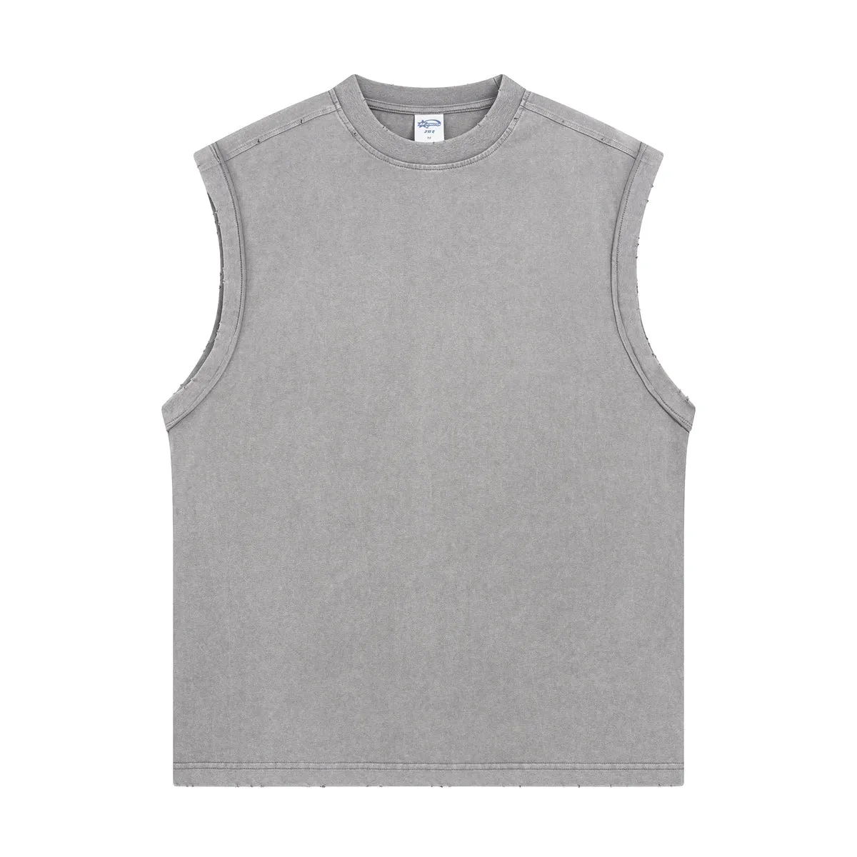 Back Seam Distressed Sleeveless T Shirt 275gsm