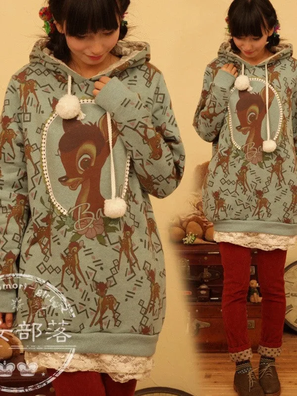 Bambi deer hoodie shirt