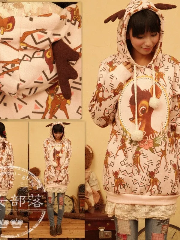 Bambi deer hoodie shirt