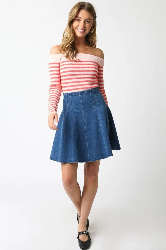 Becky Denim Flare Skirt