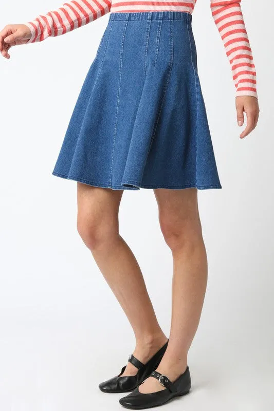 Becky Denim Flare Skirt