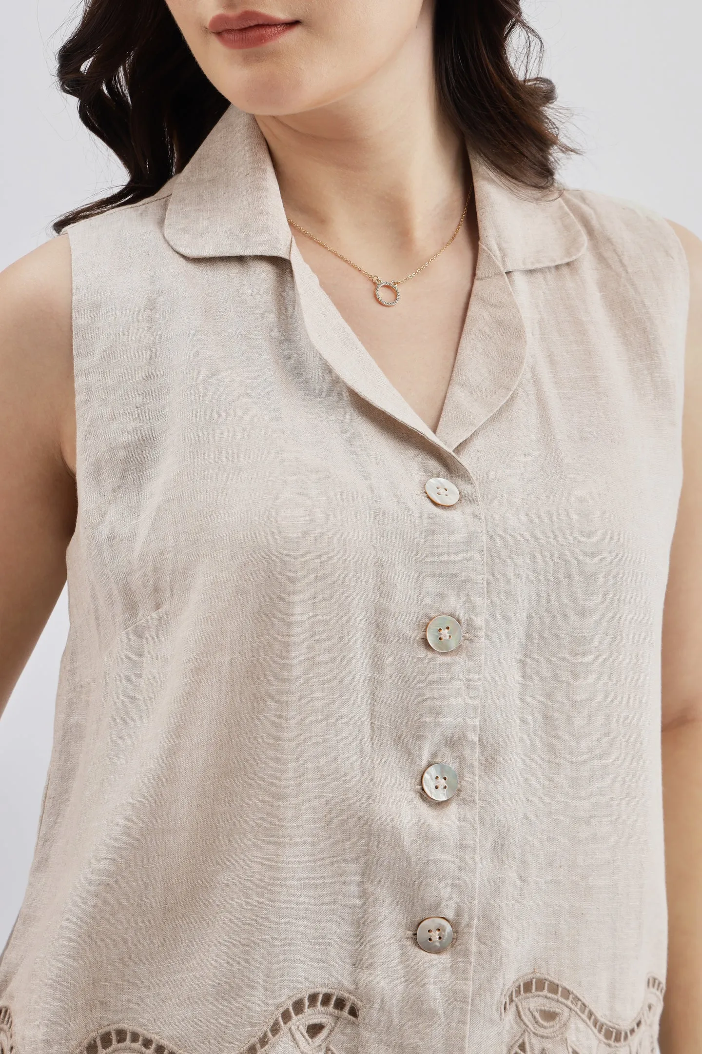 Beige Cutwork Top
