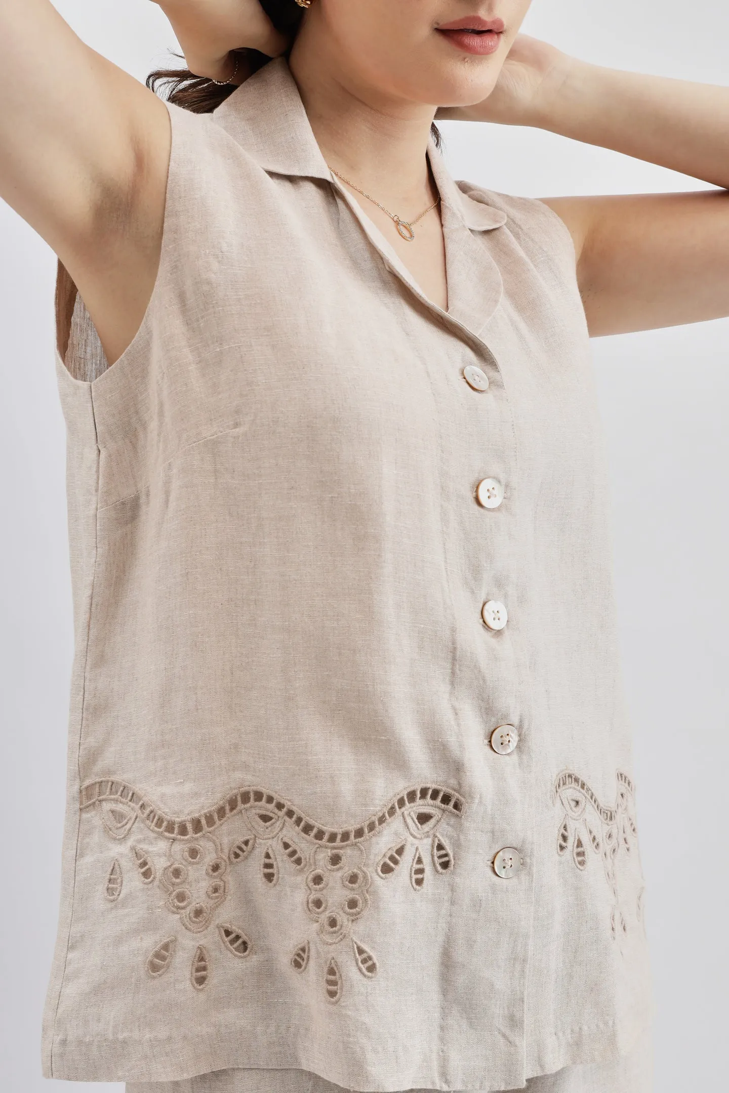 Beige Cutwork Top