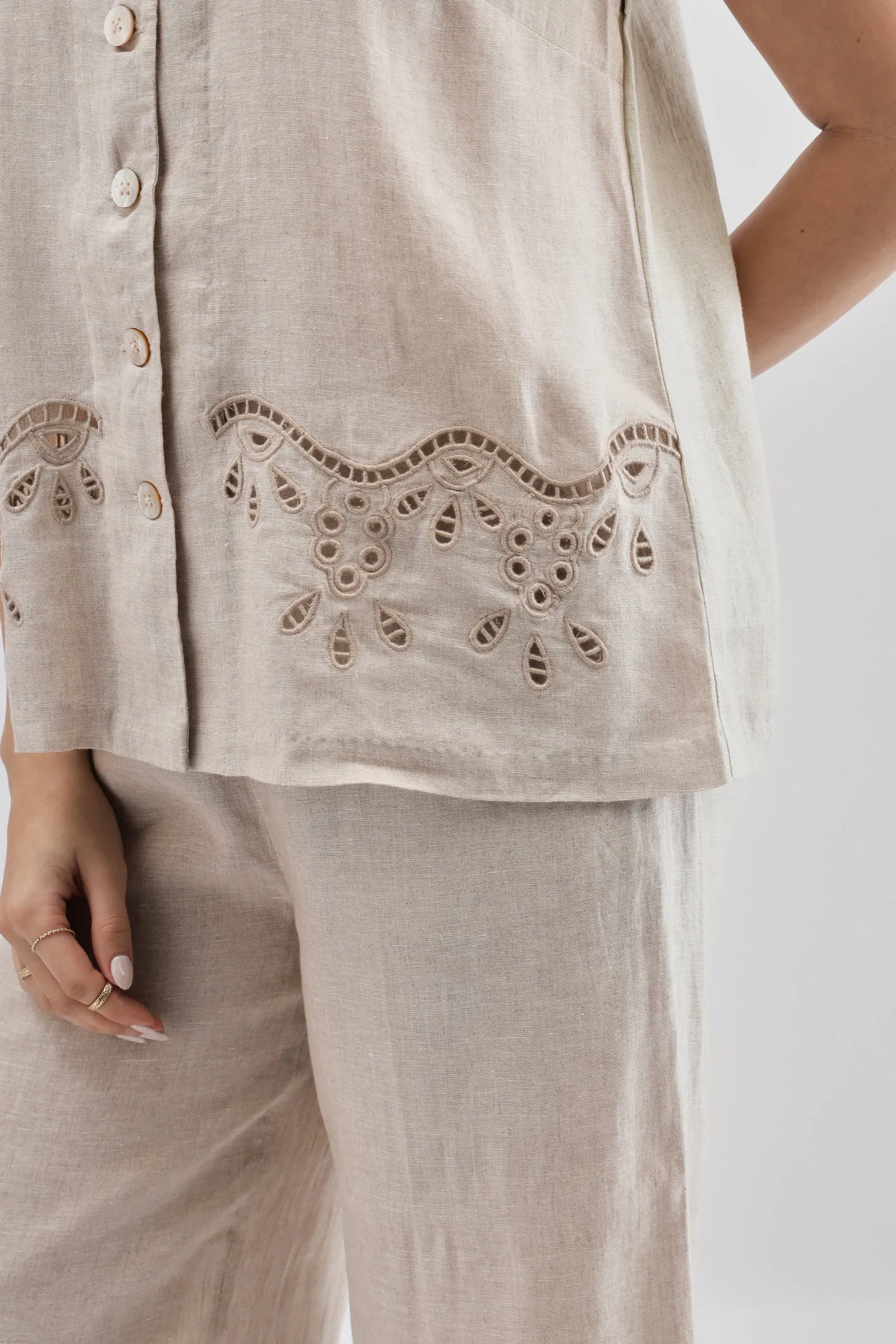 Beige Cutwork Top
