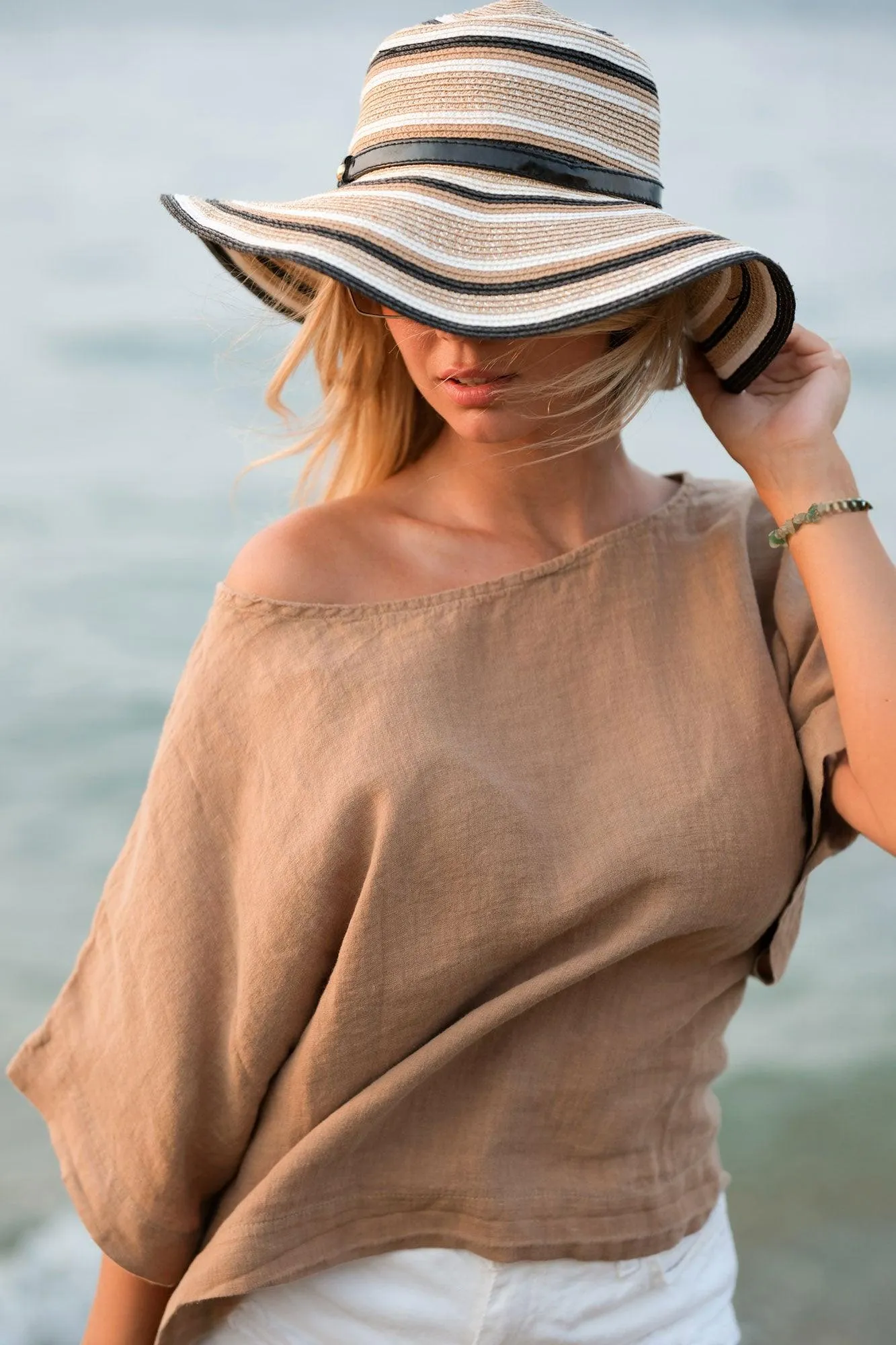 Beige Linen Top